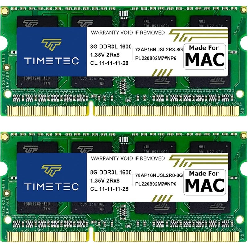 KIT GB Compatible Apple DDR3L 1600MHz RAM for MacBook Pro (Early/Late 2011, Mid 2012) iMac (Mid 2011, Late 2012, Early/Late 2013, Late 2014, Mid 2015) Mac Mini (Mid 2011, Late 2012) Unbuffered Non-ECC 1.35V CL11 - Image 1