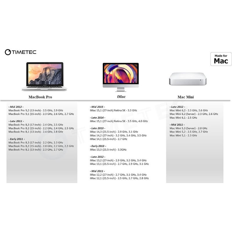 KIT GB Compatible Apple DDR3L 1600MHz RAM for MacBook Pro (Early/Late 2011, Mid 2012) iMac (Mid 2011, Late 2012, Early/Late 2013, Late 2014, Mid 2015) Mac Mini (Mid 2011, Late 2012) Unbuffered Non-ECC 1.35V CL11 - Image 3