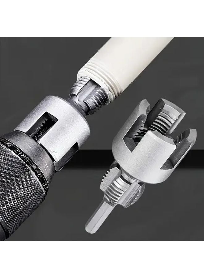 2 In 1 Dual Head Pipe Threading Tool With Drill Adapter Wire Opener 6 Points - Image 5