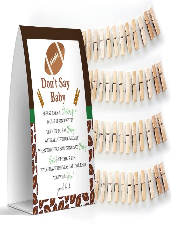 Pazag Don't Say Baby Set - One 5x7 Sign and 50 Mini Clothespins, Baby Shower Games, Baby Shower Decoration, Gender Neutral Baby Shower - MsJb031 - Image 1