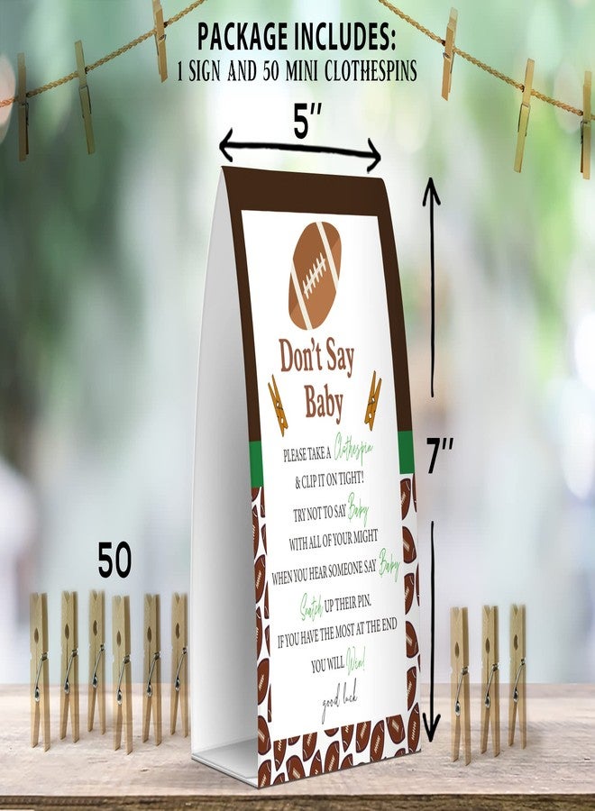 Pazag Don't Say Baby Set - One 5x7 Sign and 50 Mini Clothespins, Baby Shower Games, Baby Shower Decoration, Gender Neutral Baby Shower - MsJb031 - Image 4