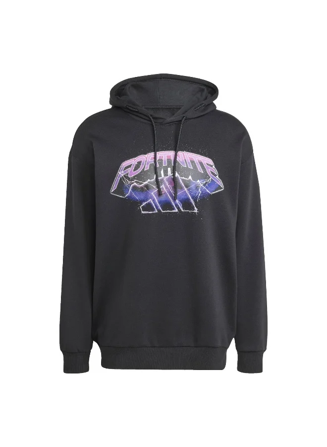 Adidas Adidas M Fn Hoodie Black Hooded Sweat Sweatshirts For Men