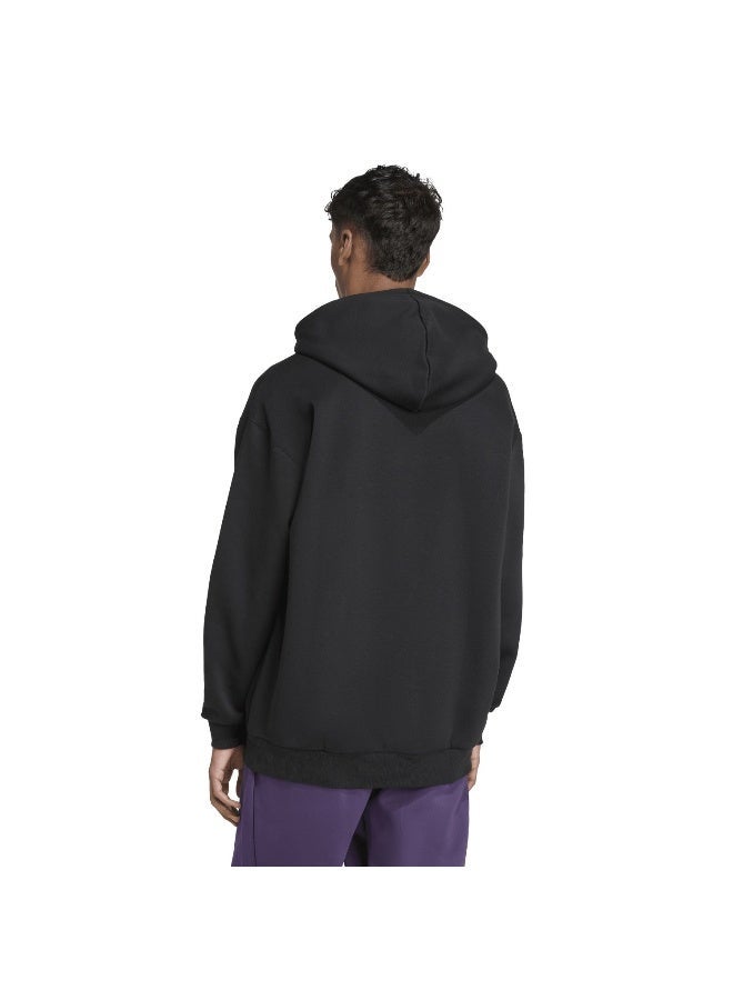 Adidas M Fn Hoodie Black Hooded Sweat Sweatshirts For Men - Image 3