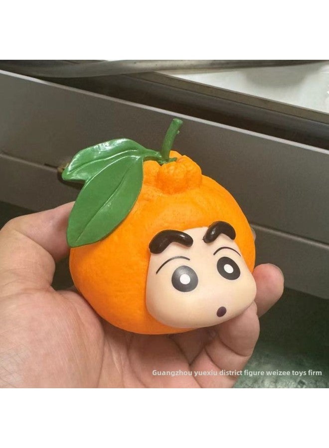 Crayon Shin Chao Play Cute Funny Fruit Series Apple Banana Orange Litchi Pear Cherry Hand-made-Color:Durian Eight Ripe  - Image 3