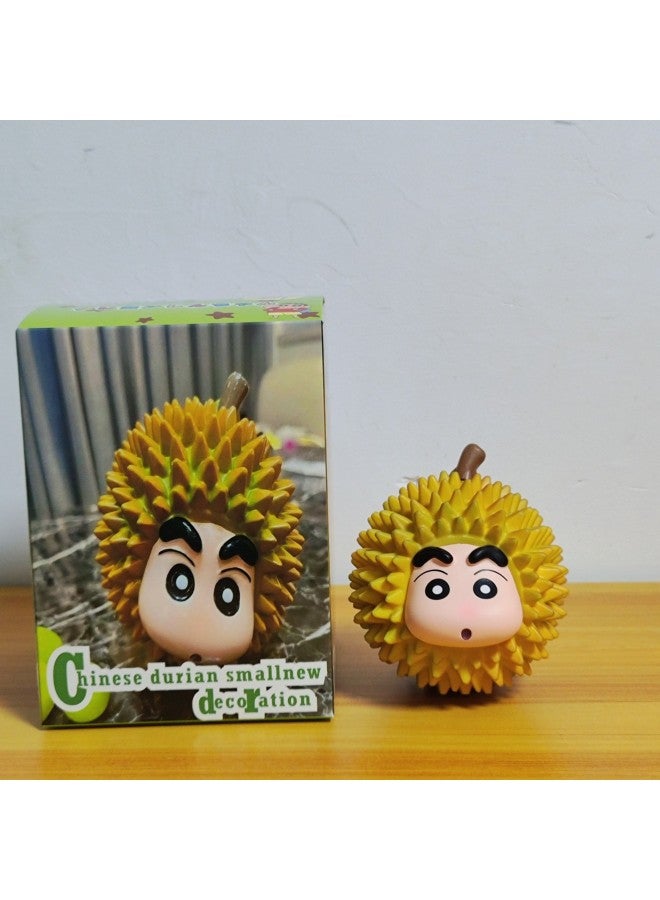 Crayon Shin Chao Play Cute Funny Fruit Series Apple Banana Orange Litchi Pear Cherry Hand-made-Color:Durian Eight Ripe  - Image 1