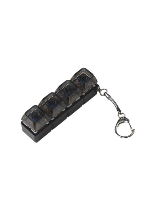 PC fully transparent material decompression shaft tester press sound crisp 2 holes 3 holes 4 holes key chain with light transparent cap 4-hole black transparent with light * 1
