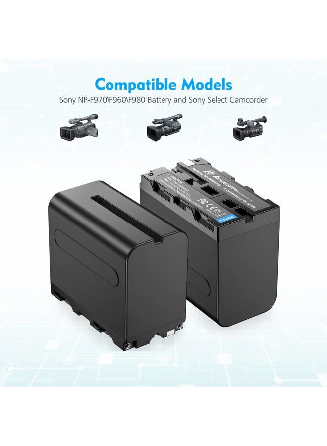 Powerextra مجموعة من 4 بطاريات وشاحن رباعي القنوات لكاميرات سوني NP-F970 وNP-F960 وNP-F950 وNP-F930 وNP-F770 وNP-F750 وNP-F570 وNP-F550 - Image 3