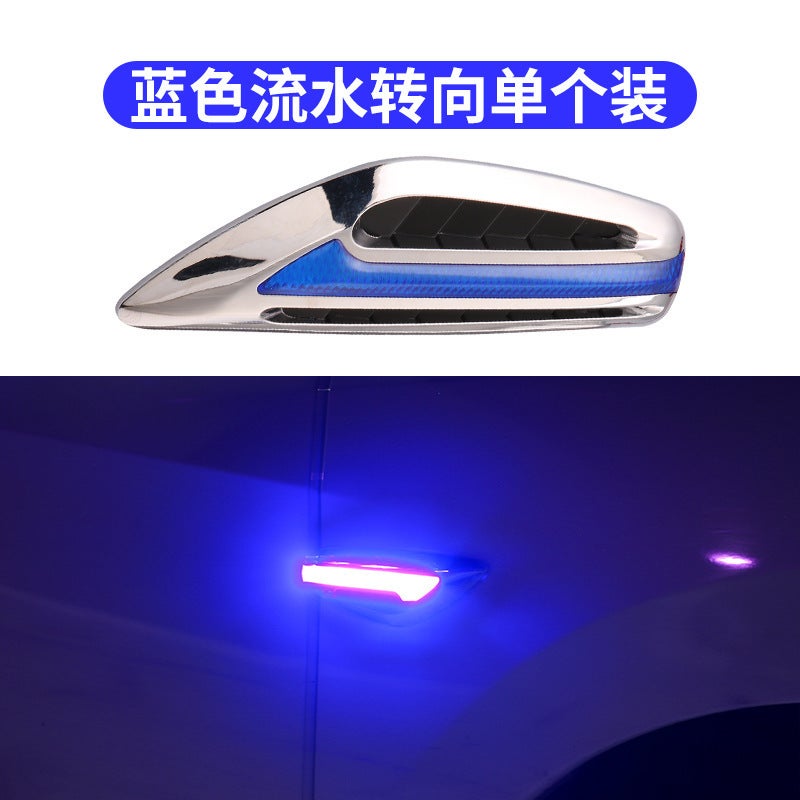 Car Bright Led Running Water Side Turn Signal Dark Night Blade With Strobe Modified Leaf Board Turn Signal Corner Lamp - Image 1