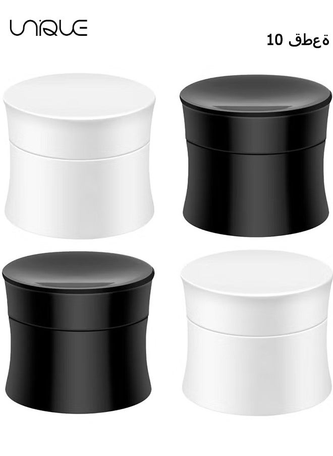 Unique 10 Pcs Cosmetic Jars, Travel Containers for Toiletries Small Plastic Jars TSA Approved Leakproof Cosmetics Cream Bottles with White Lids for Travel Storage Make Up, Eye Shadow, Nails, Powder, Jewelry  - Image 1
