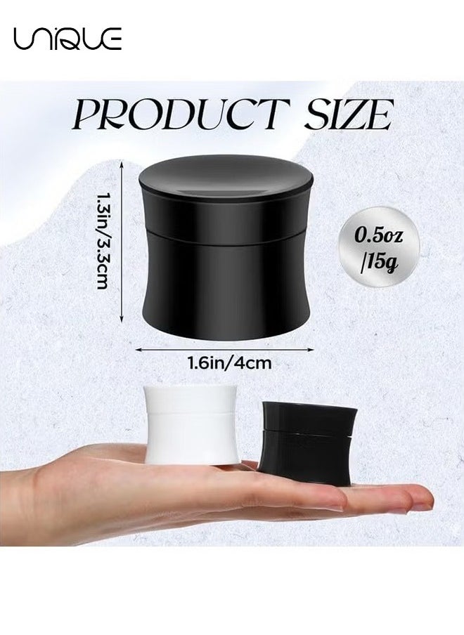 Unique 10 Pcs Cosmetic Jars, Travel Containers for Toiletries Small Plastic Jars TSA Approved Leakproof Cosmetics Cream Bottles with White Lids for Travel Storage Make Up, Eye Shadow, Nails, Powder, Jewelry  - Image 2