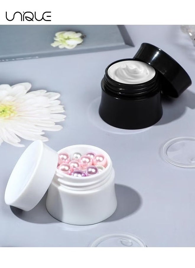 Unique 10 Pcs Cosmetic Jars, Travel Containers for Toiletries Small Plastic Jars TSA Approved Leakproof Cosmetics Cream Bottles with White Lids for Travel Storage Make Up, Eye Shadow, Nails, Powder, Jewelry  - Image 5