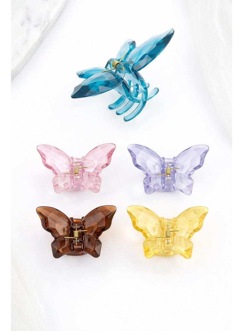 Shiny Butterfly Crystal Hair Clip - Available in Elegant Transparent Colors - Modern Design with Secure Grip