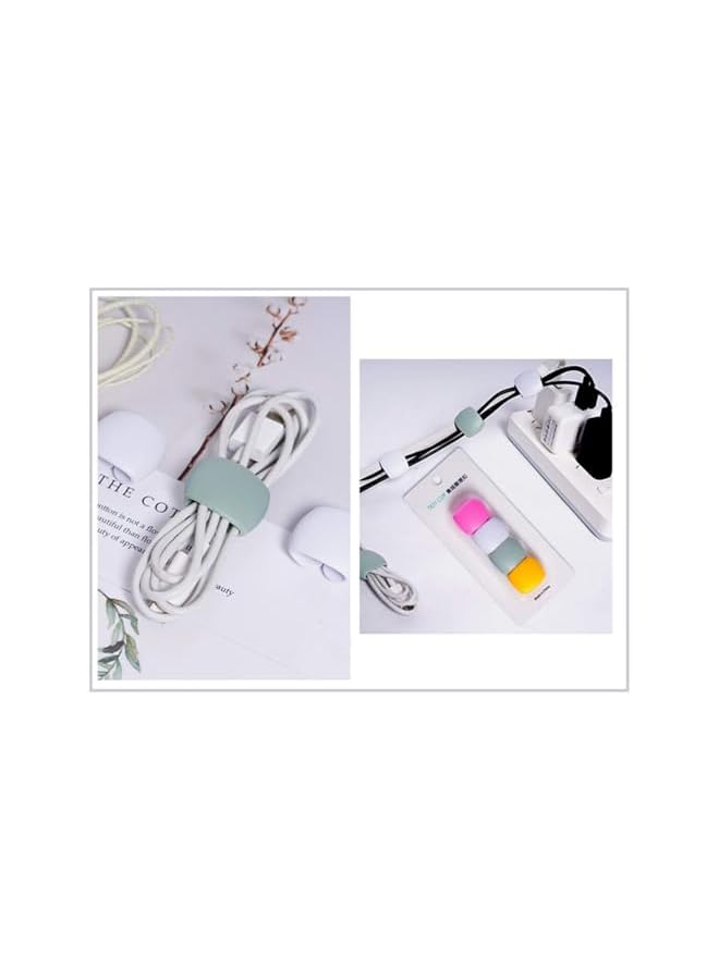Green Tiger 25Pcs Reusable Silicone Cord Organizer, Headphone Earphone Cable Organizer Cord Management Wrap Winder Headphone Cable Winder, Phone Charger Wire Clips for Business Travel Colors Random - Image 4