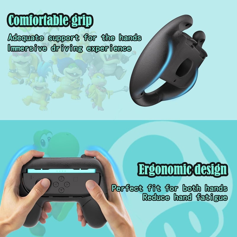 HEYSTOP Joy-Con Grip for Nintendo Switch 2, Comfort Grip Handle Kit Compatible with Nintendo Switch 2 Joy-Con, 4 in 1 Family Switch Sports Games Pack Accessories Kit - Image 3