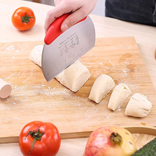 Baskety Stainless Steel Bench Scraper and Dough Cutter Multi-Purpose Kitchen Tool with Contoured Grip for Baking and Cooking Great as Dough Cutter for Bread and Pizza - Image 4