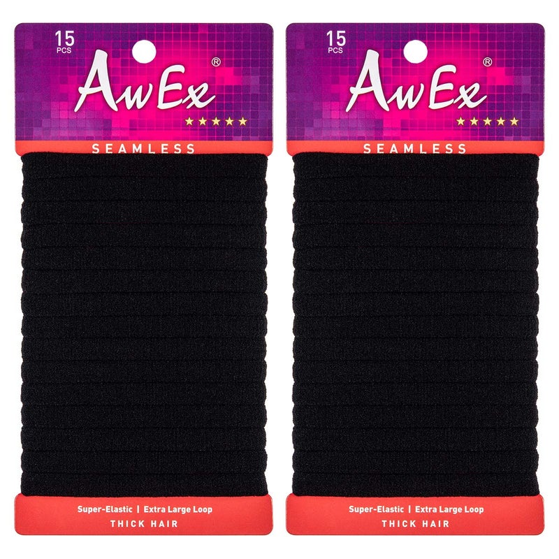 AwEx Extra Large7 inches 180 mmSeamless Hair Bands30 PCS No BreakLong Hair TiesXL Hair ElasticsXLarge Ponytail Holder