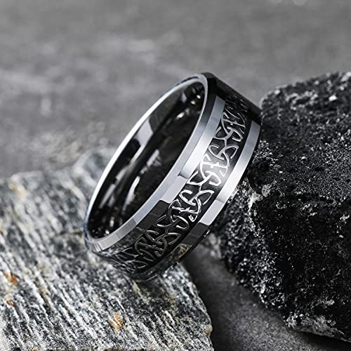 King Will Celtic Knot Tungsten Carbide Ring 8mm Wedding Band for Men Engagement Ring Comfort Fit 11 - Image 3