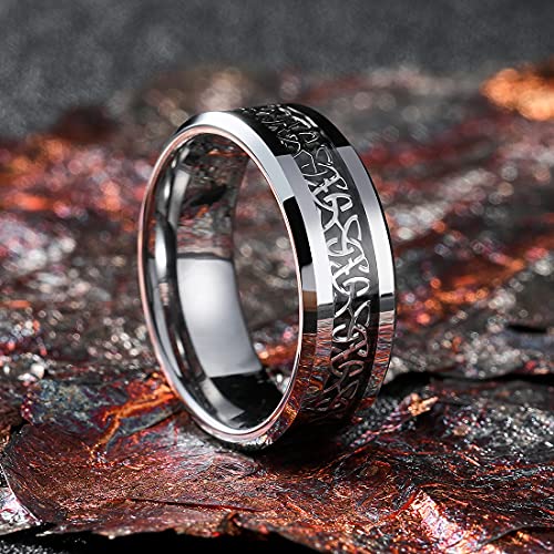 King Will Celtic Knot Tungsten Carbide Ring 8mm Wedding Band for Men Engagement Ring Comfort Fit 11 - Image 2