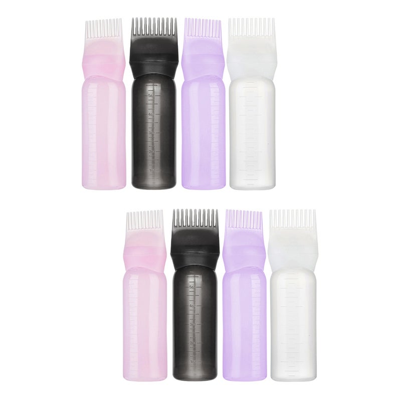 8 pcs Hair Dyeing Bottles Hair Salon Hair Dying Bottles with Root Comb Applicators Barbershop Hair Dye Bottles - Image 1