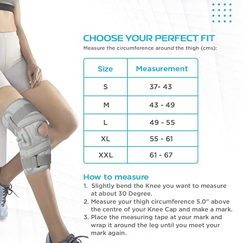 Vissco OA Knee Brace - Open Type, Offloads the Pressure on the Knee - (Left) Grey - Medium - Image 2