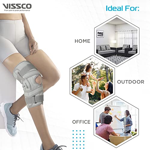 Vissco OA Knee Brace - Open Type, Offloads the Pressure on the Knee - (Left) Grey - Medium - Image 5