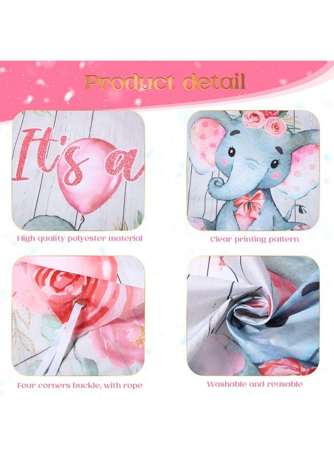 Zhanmai Baby Shower Party Decorations 121 Pieces Elephant Party Supplies Include Backdrop Banner Balloons Tablecloth and Cake Toppers for Baby Shower Gender Reveal Elephant Theme Birthday Party (Girl Style) - Image 4