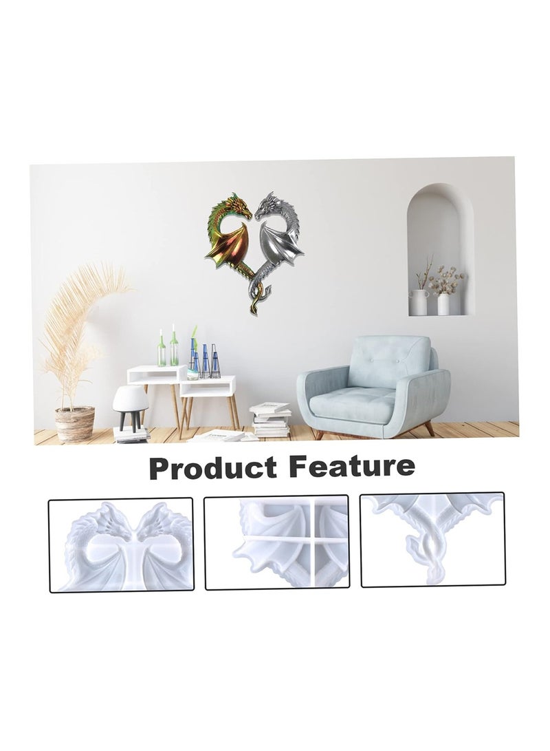 SYOSI 3D Dragon and Sea Turtle Animal Silicone Moulds 2 Pcs 3D Animal Resin Mould Statue Making Epoxy Casting Mould for Wall Hanging Pendant Home Office Craft Ornament  - Image 3