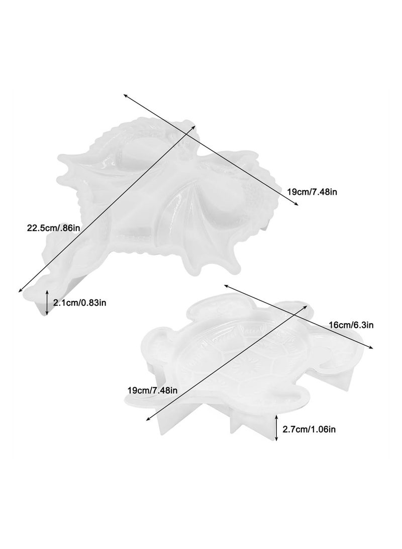 SYOSI 3D Dragon and Sea Turtle Animal Silicone Moulds 2 Pcs 3D Animal Resin Mould Statue Making Epoxy Casting Mould for Wall Hanging Pendant Home Office Craft Ornament  - Image 4