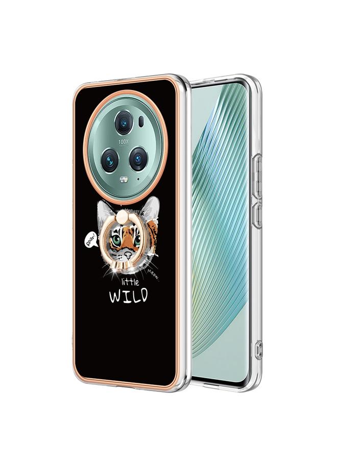 erorex Case For Honor Magic5 Pro Electroplating Dual-side IMD Phone Case with Ring Holder - Image 2