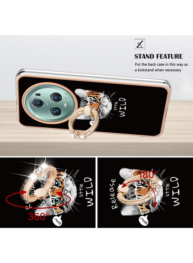 erorex Case For Honor Magic5 Pro Electroplating Dual-side IMD Phone Case with Ring Holder - Image 3