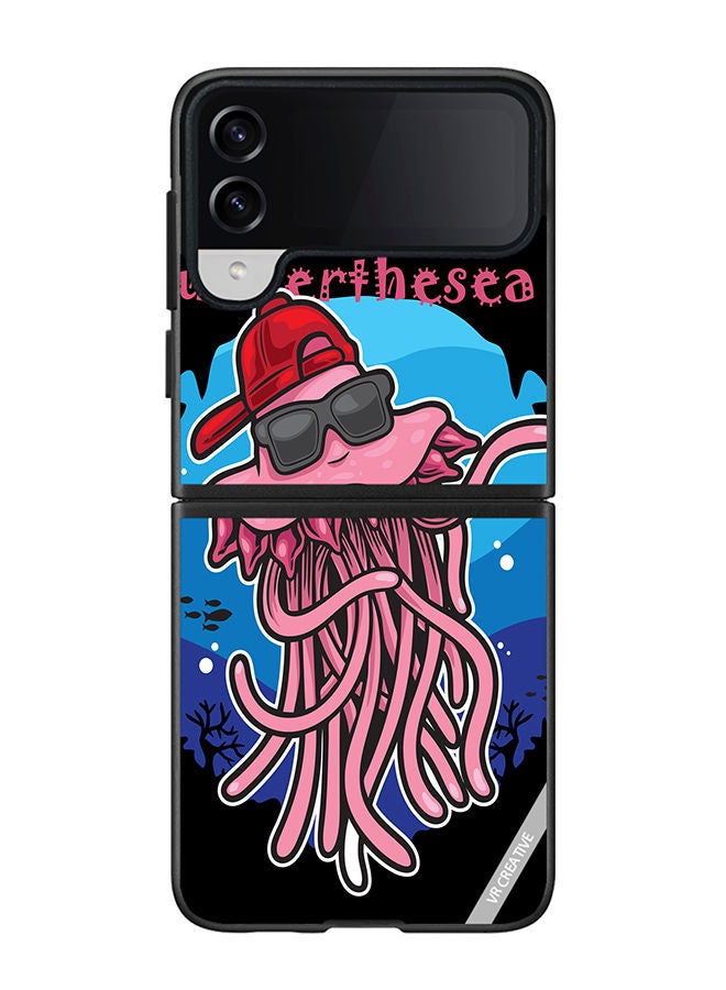VR CREATIVE Protective Case Cover For Samsung Galaxy Z Flip4 Under The Sea Design Multicolour - Image 1