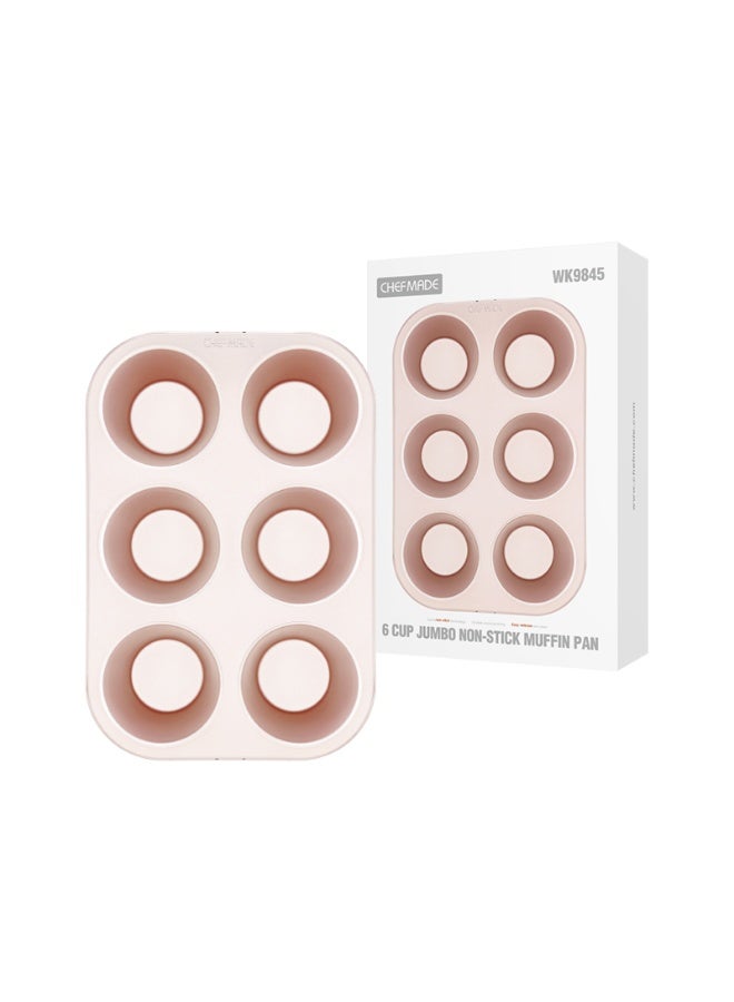 شيف ميد صينية مافن جامبو 6 أكواب غير لاصقة – توزيع حرارة متساوٍ وخبز مثالي للمخبوزات الكبيرة – متينة وسهلة التنظيف للاستخدام المنزلي والمهني - Image 1