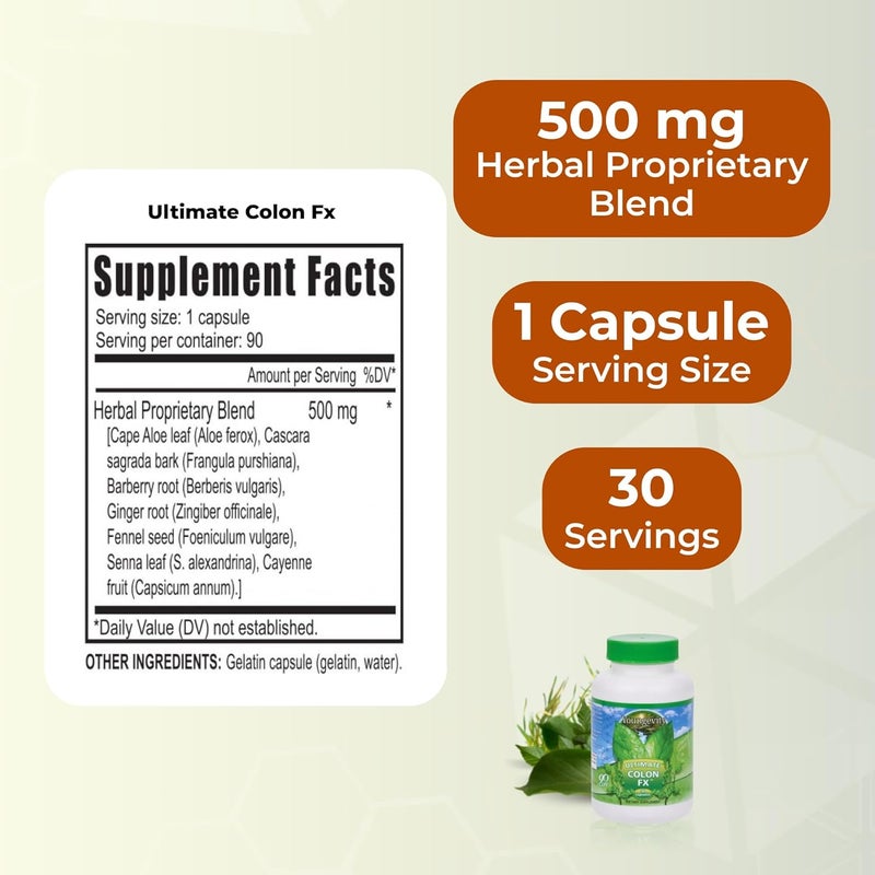 Youngevity Ultimate Colon FX  Proprietary Herbal Blend for Natural Colon Cleansing and Digestive Health Support  90 Capsules Pack of 1 - Image 3