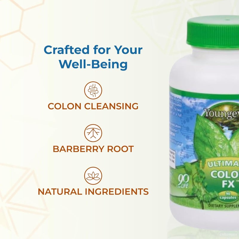 Youngevity Ultimate Colon FX  Proprietary Herbal Blend for Natural Colon Cleansing and Digestive Health Support  90 Capsules Pack of 1 - Image 5