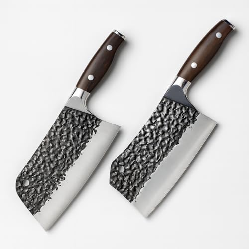 Machado Set of 2 Japanese Stainless Steel Meat Cleaver Chef's Butcher Knives - Precision Culinary Duo - Image 1