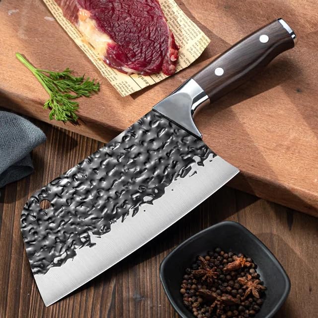 Machado Set of 2 Japanese Stainless Steel Meat Cleaver Chef's Butcher Knives - Precision Culinary Duo - Image 2