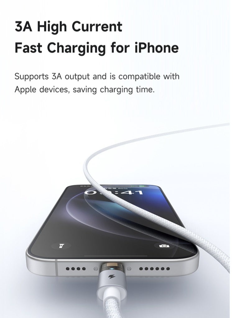Mcdodo Transparent iPhone Lightning Cable LED Light 1.2m White – Fast Charging Data Sync for iPhone 14 13 12 11, iPad, AirPods - Image 3