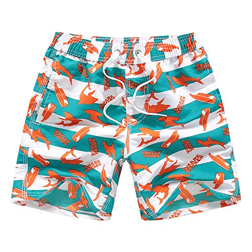 techcity Boys Swim Trunks, Quick Dry Beach Swim Shorts Little Boys Bathing Suit Swimsuit Toddler Boy Swimwear with Mesh Lining, 3-14 Years (7-8 Years, Orange) - Image 1