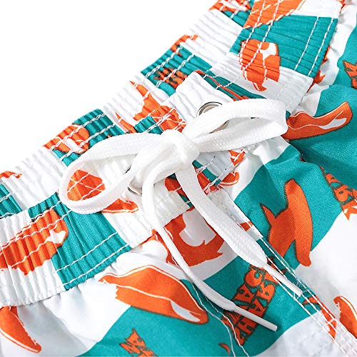 techcity Boys Swim Trunks, Quick Dry Beach Swim Shorts Little Boys Bathing Suit Swimsuit Toddler Boy Swimwear with Mesh Lining, 3-14 Years (7-8 Years, Orange) - Image 3