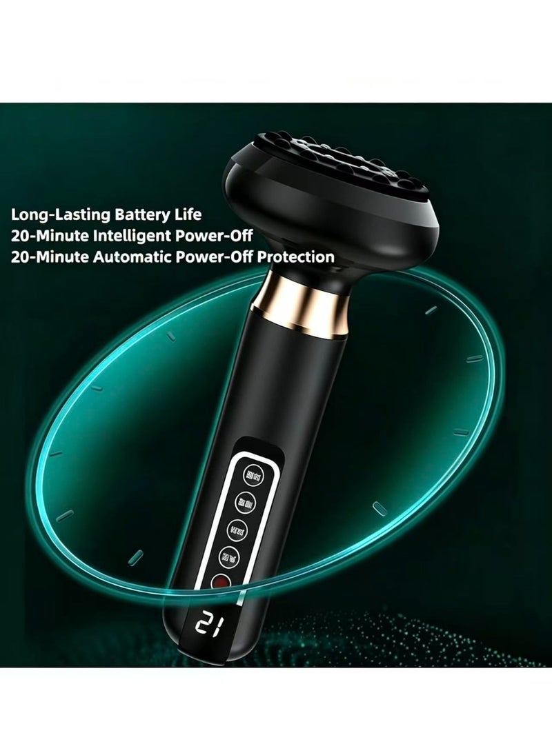 SVINDA Smart Negative Pressure Cupping Massager: for gua sha and cupping, unblocking meridians, detoxification through suction, eliminating stagnation, relieving fatigue and reducing cellulite. Handheld cellulite massager and abdominal fat-reducing massager (black) - Image 3