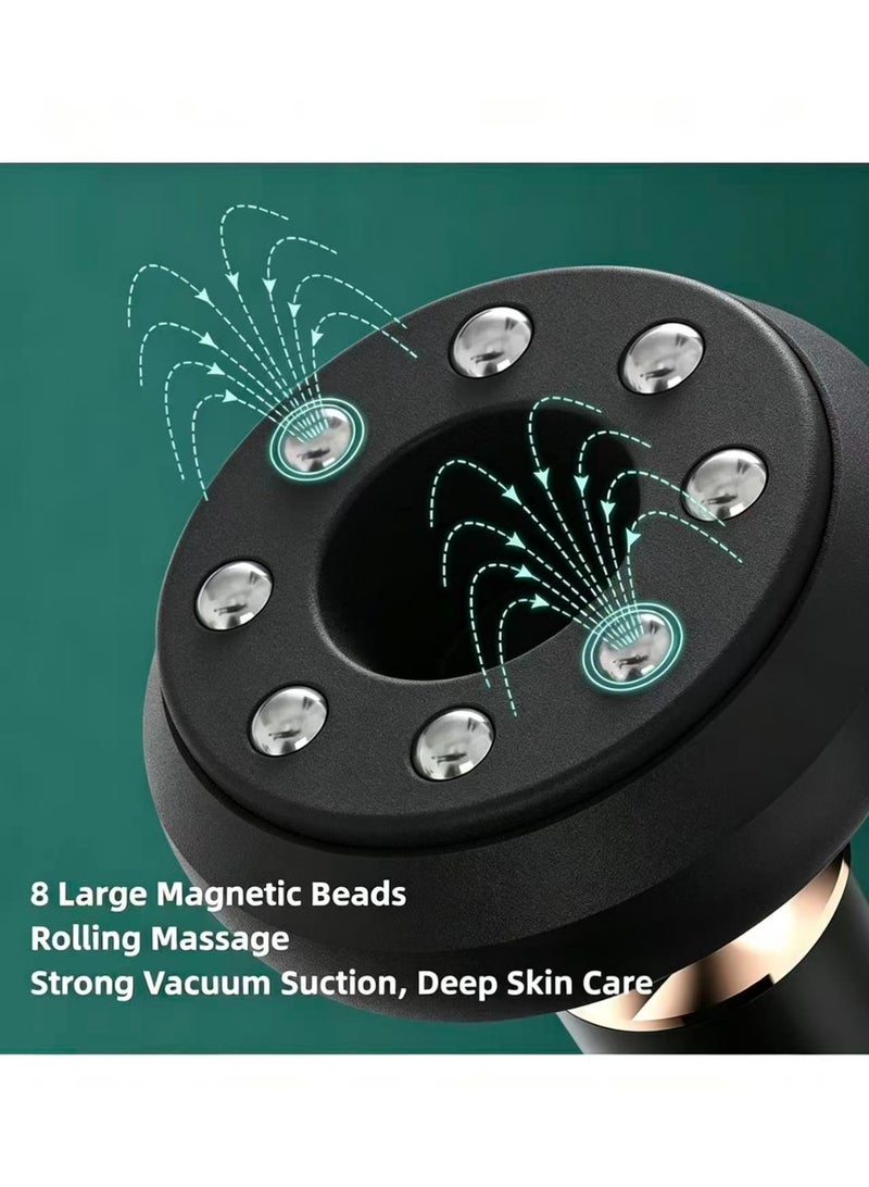 SVINDA Smart Negative Pressure Cupping Massager: for gua sha and cupping, unblocking meridians, detoxification through suction, eliminating stagnation, relieving fatigue and reducing cellulite. Handheld cellulite massager and abdominal fat-reducing massager (black) - Image 4