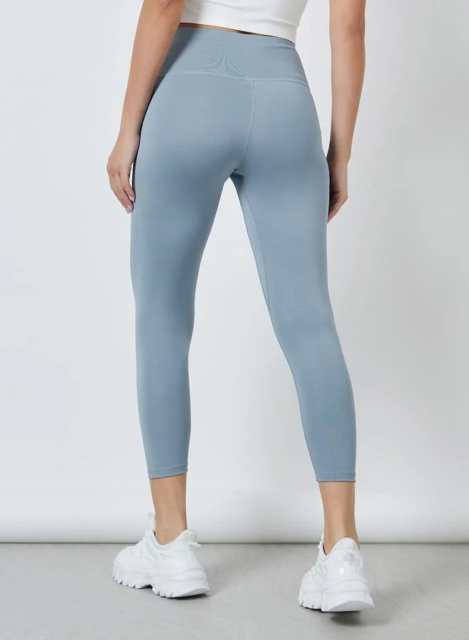 Styli Extra Broad Waistband Stitch Detail 7/8 Leggings