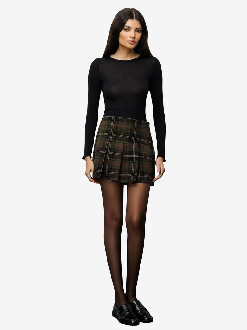 ميكسراي MIXRAY Slim Fit Long Sleeve Crew Neck Blouse