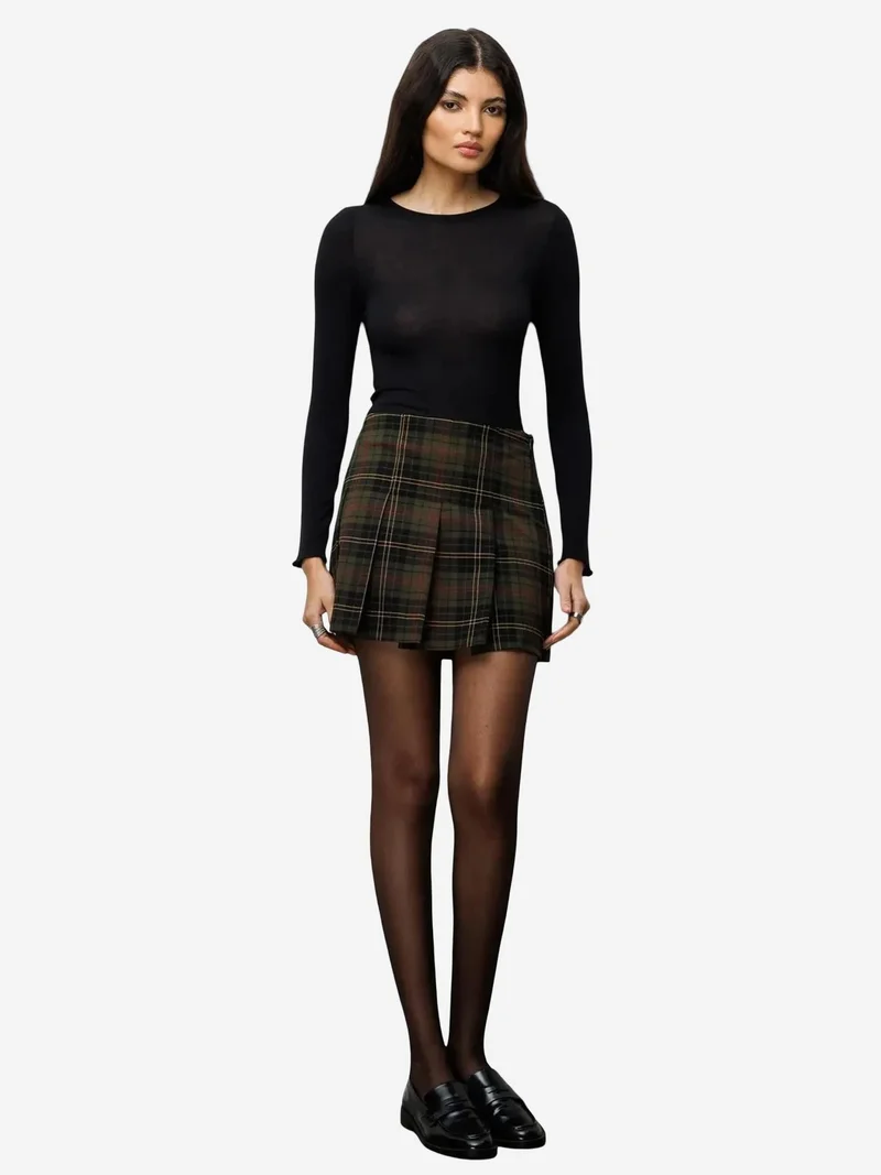 ميكسراي MIXRAY Slim Fit Long Sleeve Crew Neck Blouse