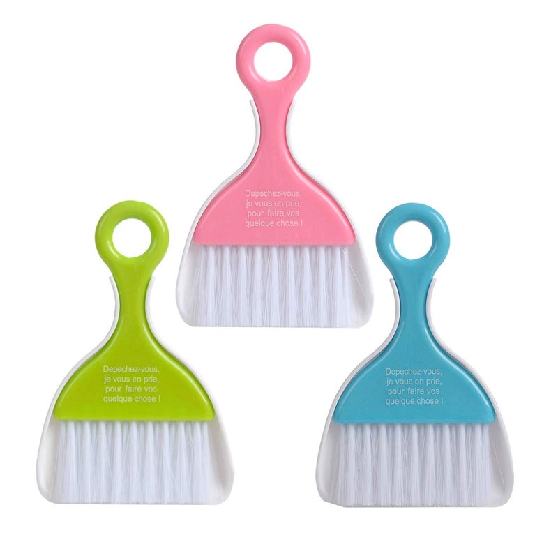 Saim 2 Pcs Mini Dustpan Set Brush for Table Whisk Brooms Small Dustpan Broom Set Mini Dust Pans with Brush Tiny Cleaning Table Sweep - Image 3