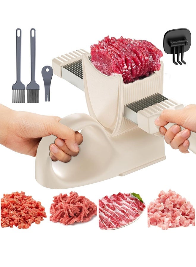 Bukela Fresh Meat Slicer with Steady Grip, Manual Fresh Meat Cutter, Meal Prep Ideas, Adjustable Thickness 2mm or 4mm, 17 Blades get 18 Meat Slices, Meat Cleavers can be Sliced, Striped, Diced - Image 1