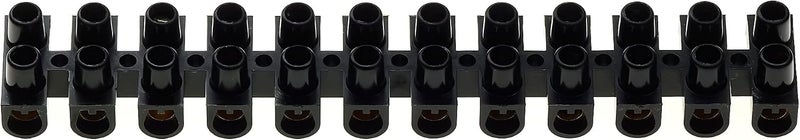 Keple 30A Amp Terminal Block, 12 Way Electrical Terminals, Black Polyethylene Electrical Contact Strips, Chocolate Shock Block For Wire Connecting/Joining Cables, Double Row 12 Piece Position Wire - Image 3
