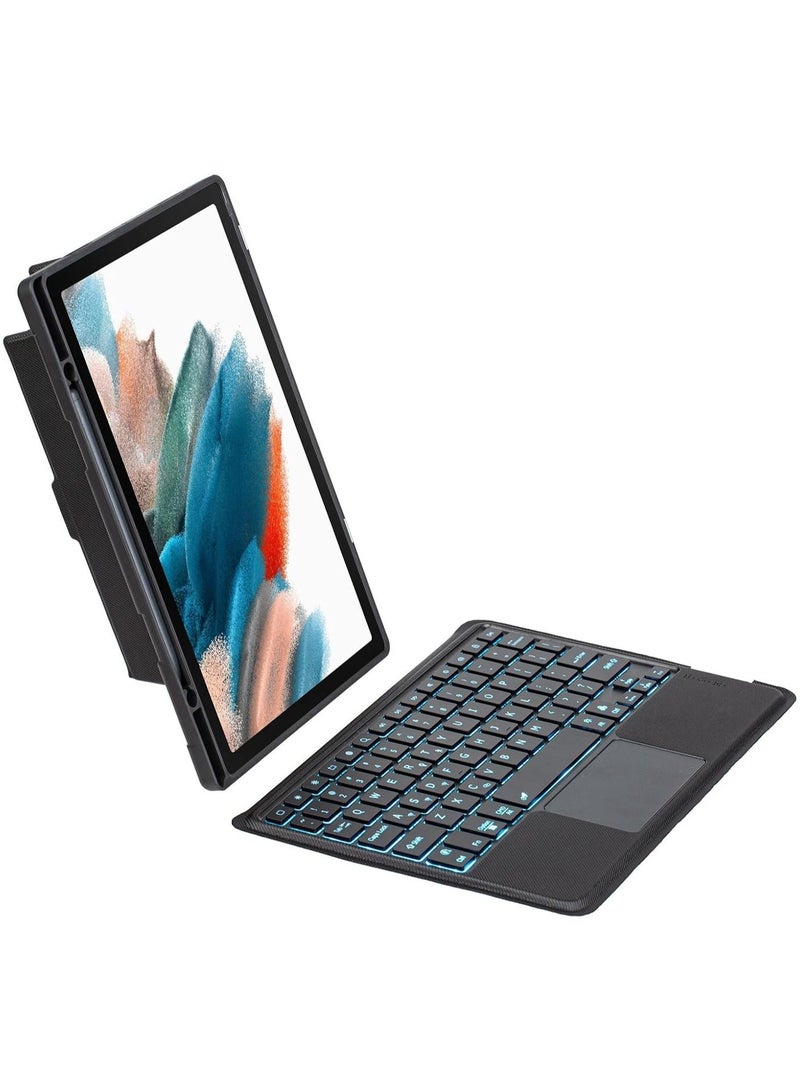 Arabic and English Backlit Keyboard Case Compatible with Samsung Galaxy Tab S9 FE/Tab 11 inch 2023, 7 Colors Backlight Detachable Wireless Touched Cover - Image 5