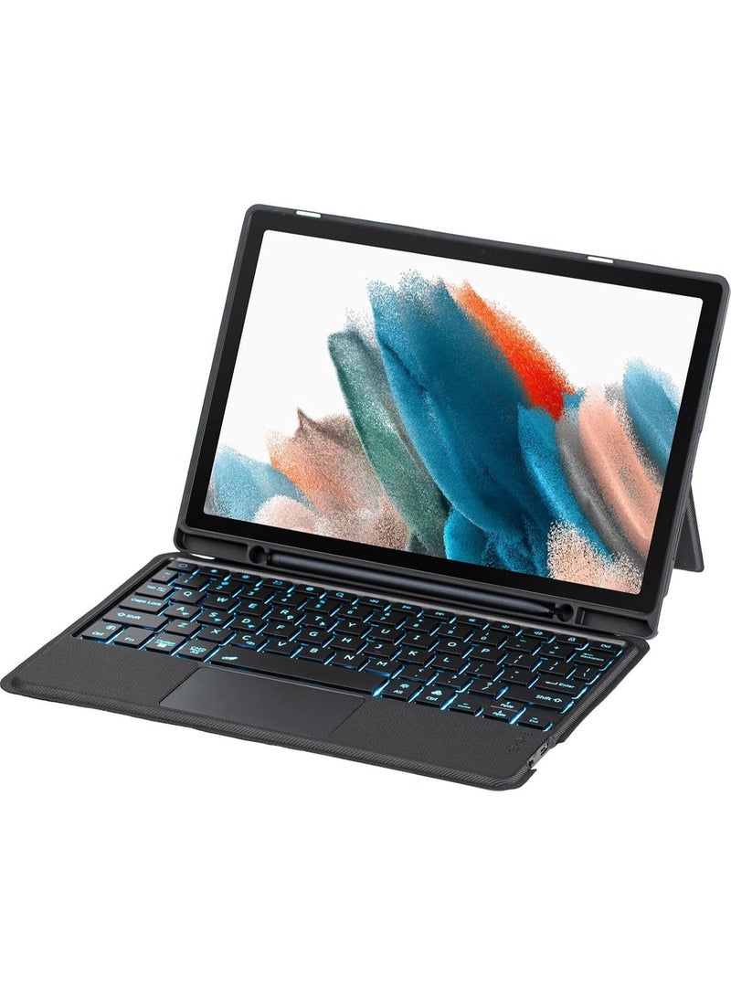 Arabic and English Backlit Keyboard Case Compatible with Samsung Galaxy Tab S9 FE/Tab 11 inch 2023, 7 Colors Backlight Detachable Wireless Touched Cover - Image 3