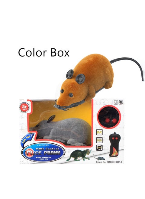 Strange Remote Control Mouse Infrared Remote Control Creative Simulation Animal Infrared Electric Pet Toys-Color:Two-way Wool Surface-Brown